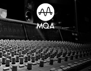 MQA logo and music recording instrument
